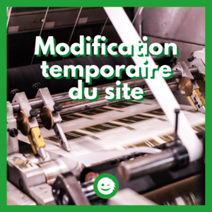 Visuel : Modification temporaire du site