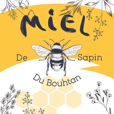 Visuel de la marque d'étiquette adhésive Yetiq pour un produit fictif de miel