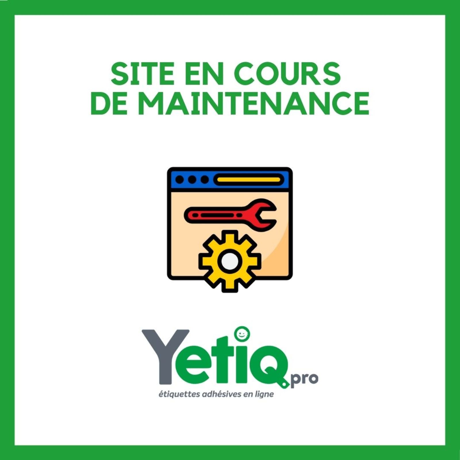 Site en cours de maintenance  yetiq
